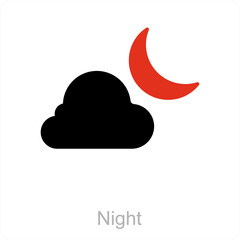 Night and weather icon concept
