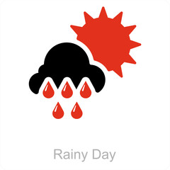 Rainy Day and rain icon concept