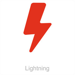 Lightning and thunder icon concept