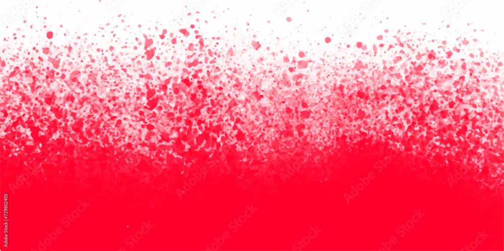 Poster abstract red and white powder splatted snow background, freeze motion of color powder exploding/thro