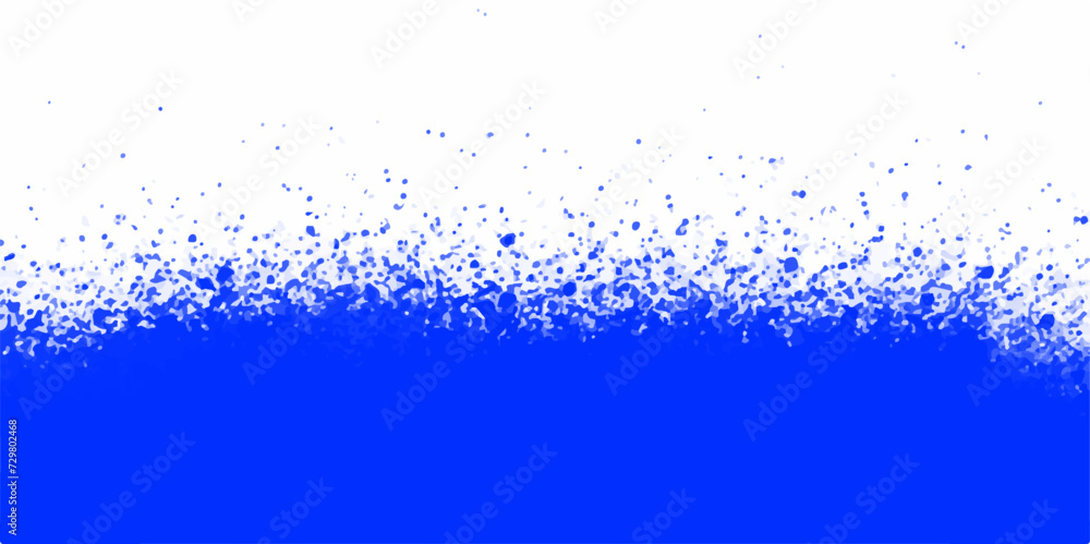 Poster abstract blue and white powder splatted snow background, freeze motion of color powder exploding/thr