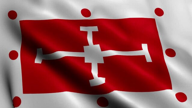 Flag of the Diocese of Coventry. Waving Fabric Satin Texture Flag of Diocese of Coventry 3D Illustration. Real Texture Flag of the Diocese of Coventry of the Church of England Banner Collection, UK