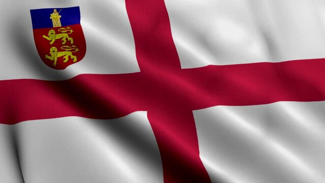 Flag of the Diocese of Lincoln. Waving Fabric Satin Texture Flag of Diocese of Lincoln 3D Illustration. Real Texture Flag of the Diocese of Lincoln of the Church of England Banner Collection, UK