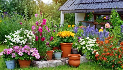 Fototapeta na wymiar garden with flowers