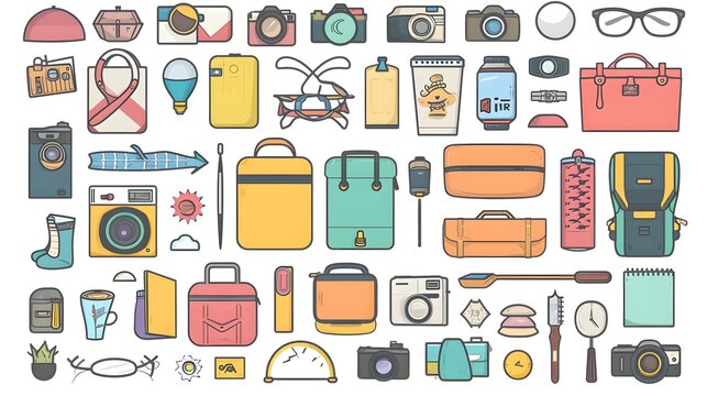 clip art collection of everyday objects and symbols