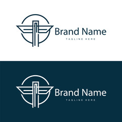 Design initials alphabet letter t logo simple product brand template