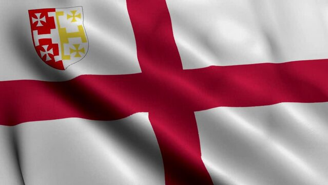 Flag of the Diocese of Lichfield. Waving Fabric Satin Texture Flag of Diocese of Lichfield 3D Illustration. Real Texture Flag of the Diocese of Lichfield of the Church of England Banner Collection, UK
