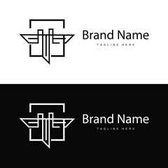 Design initials alphabet letter t logo simple product brand template