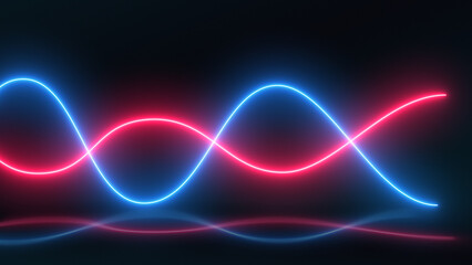 Bright neon curve lines abstract technology background