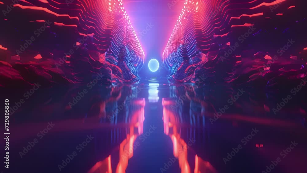 Poster a kaleidoscope of lights and shadows reflects off the gentle waves immersing the viewer in an abstra