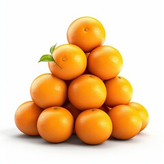 Photo of pile of oranges isolated on white background