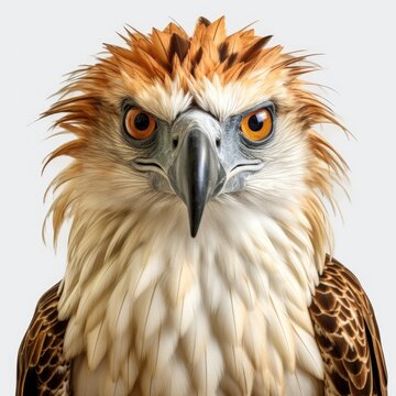 Photo of Philippine eagle isolated on white background
