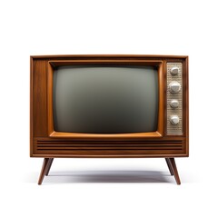 Photo of old tv set isolated on white background