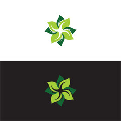 Green Leaf Vector Logo Design.Abstract green leaf company logo