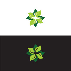 Green Leaf Vector Logo Design.Abstract green leaf company logo
