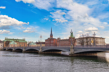 Fototapeta na wymiar Stockholm Sweden, city skyline at Gamla Stan old town