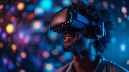 Man wearing VR headset