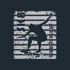 Skateboard Illustration typography for t shirt, poster, logo, sticker, or apparel merchandise