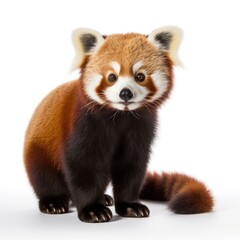 Photo of red panda isolated on white background