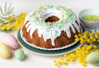 Easter Bundt Cake with Easter Eggs