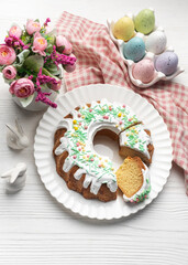 Easter Bundt Cake with Easter Eggs