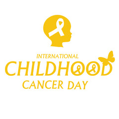 Vector illustration of International Childhood Cancer Day design template concept observed with Yellow Ribbon.