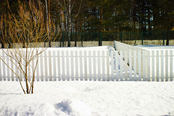 snow and fence
