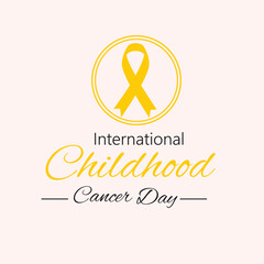 Vector illustration of International Childhood Cancer Day design template concept observed with Yellow Ribbon.