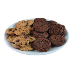 Chocolate chip cookies isolated transparent