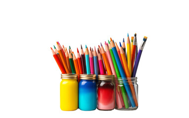 Artistic and Crafty Items for Kids on a White Isolated Background