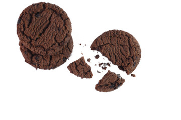 Chocolate chip cookies isolated transparent