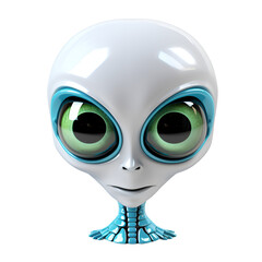 3D Cartoon Alien Illustration Logo Digital Artwork No Background