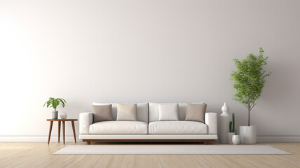 living room with white wall background