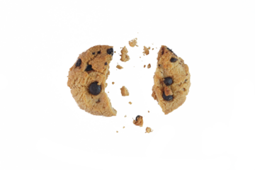 Chocolate chip cookies isolated transparent