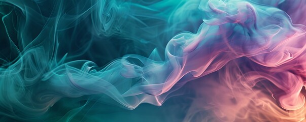 Obraz premium Elegant vibrant smoke waves in motion. abstract background for art and design. captivating and colorful smoke pattern. AI