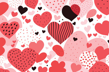 valentines day background with love symbols and dots vector illustration