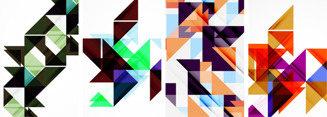 Triangle poster set for wallpaper, business card, cover, poster, banner, brochure, header, website