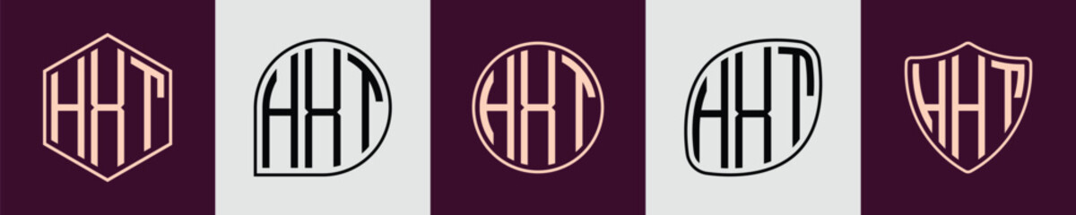 Creative simple Initial Monogram HXT Logo Designs.