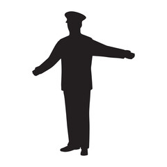 police silhouette vector isolated black on white background