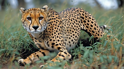 Cheetah on the Prowl - obrazy, fototapety, plakaty