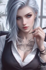 Attractive female secretary