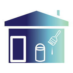 construction icon on flat gradient style