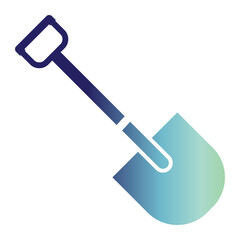 construction icon on flat gradient style. Shovel line Icon
