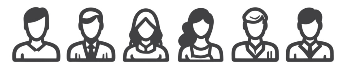 User symbol set line icon illustration