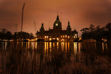 Neues Rathaus Hannover bei Nacht