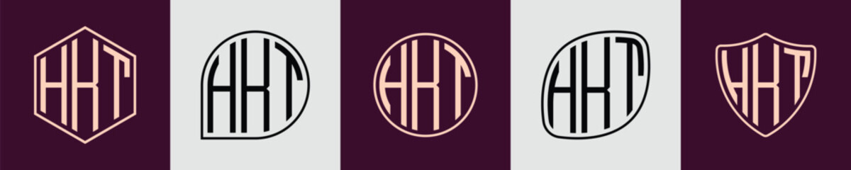 Creative simple Initial Monogram HKT Logo Designs.