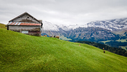 Fototapeta na wymiar landscape of Switzerland, photo from a drone