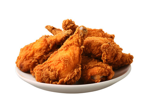 broasted chicken combo meal on transparent background