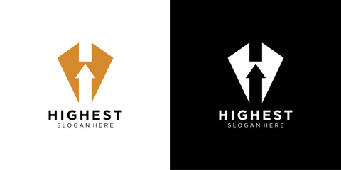 H Letter Growth Shape Logo Design Template