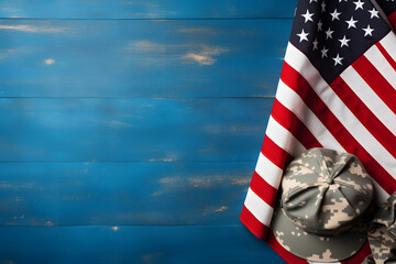 Flat lay stock photo image of veterans day theme